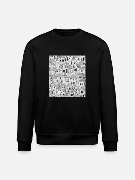 City Drawing - Stanley/Stella ROLLER Unisex Organic Sweatshirt - black
