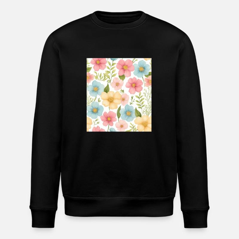 Floral pattern - Stanley/Stella ROLLER Unisex Organic Sweatshirt - black