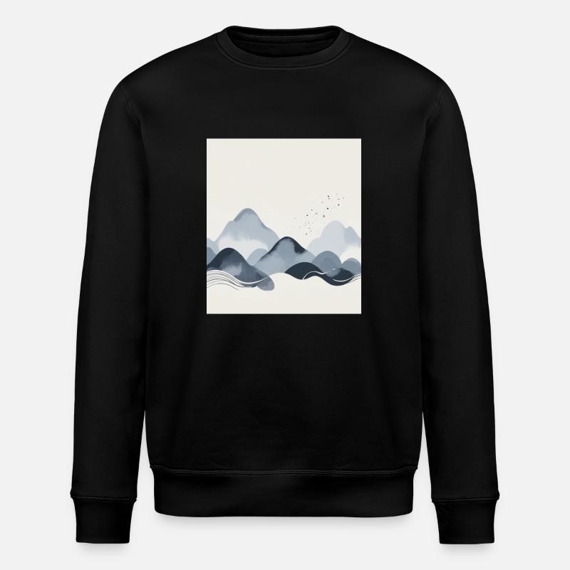 Abstract Mountains - Stanley/Stella ROLLER Unisex Organic Sweatshirt - black