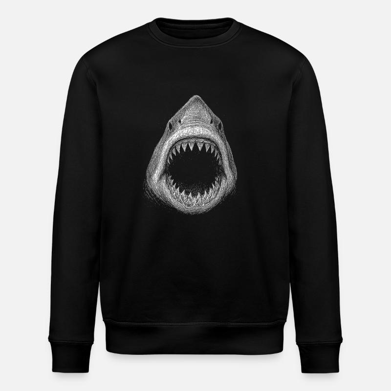 Great white shark - Stanley/Stella ROLLER Unisex Organic Sweatshirt - black