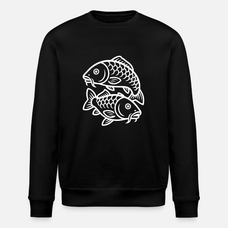 Fische Karpfen - Stanley/Stella Unisex Bio-Sweatshirt ROLLER - Schwarz