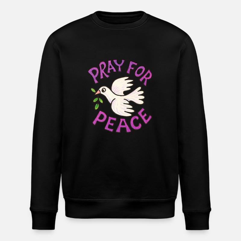Pray for Peace - Stanley/Stella ROLLER Unisex Organic Sweatshirt - black