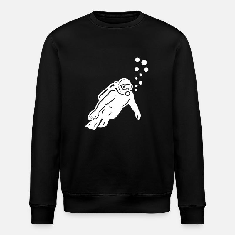 Diver Silhouette - Stanley/Stella ROLLER Unisex Organic Sweatshirt - black