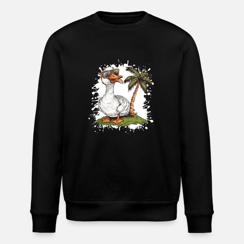 Palmier de l’île Goose - Sweat bio ROLLER Stanley/Stella Unisexe - noir