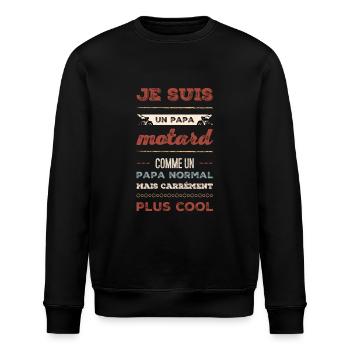 Je suis un papa motard - Sweat bio ROLLER Stanley/Stella Unisexe - noir - Devant - Nik (191cm)