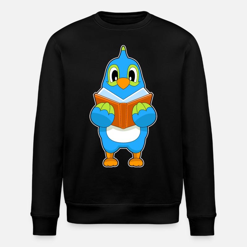 Parrot Reading Book - Stanley/Stella ROLLER Unisex Organic Sweatshirt - black
