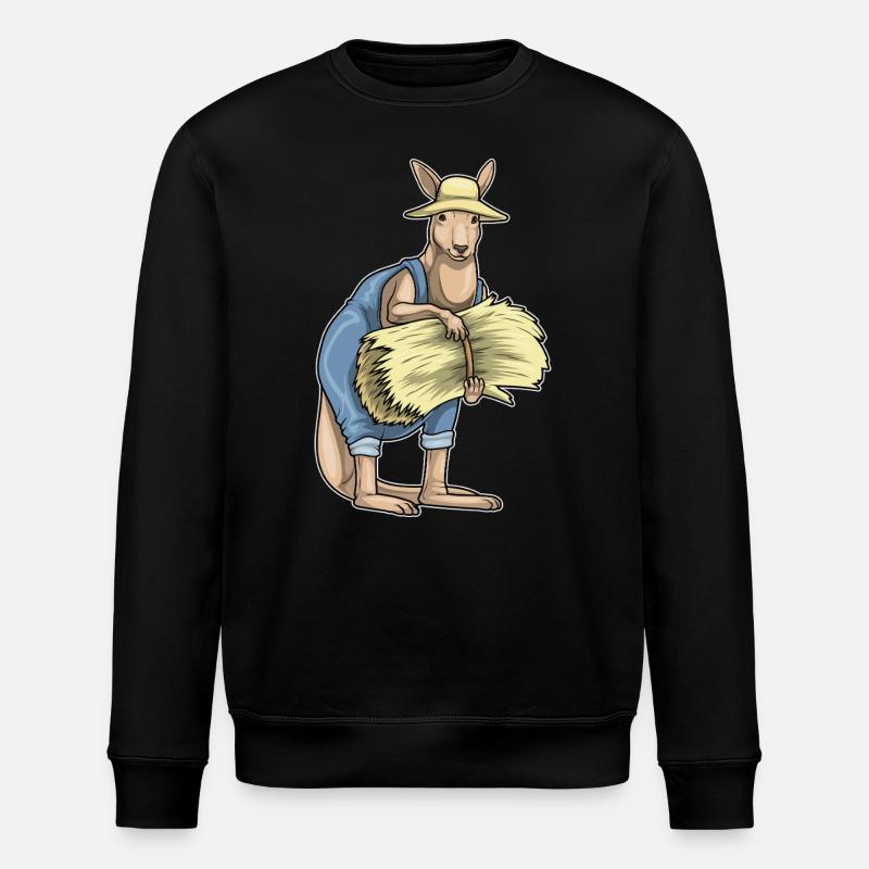 Paille Kangaroo Farmer - Sweat bio ROLLER Stanley/Stella Unisexe - noir