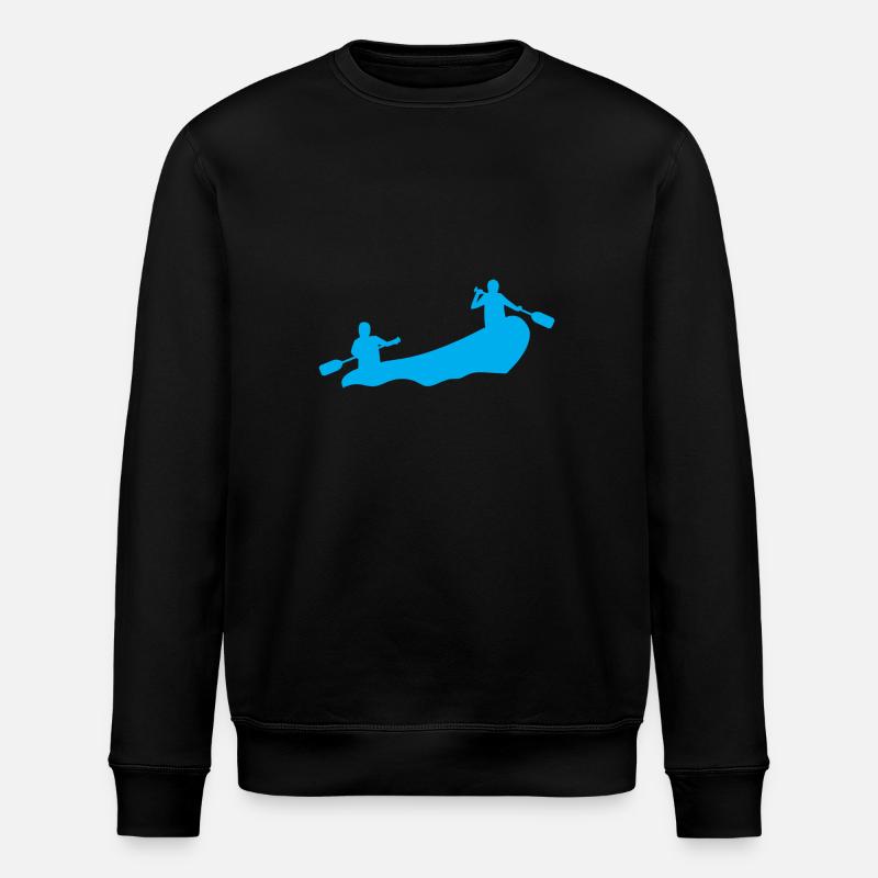 Rafting Silhouette Wildwasser Schlauchboot Fluss - Stanley/Stella Unisex Bio-Sweatshirt ROLLER - Schwarz