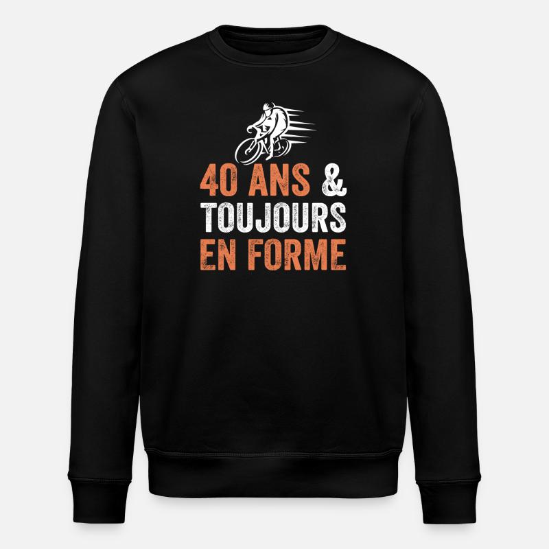 40th anniversary gift Bicycle - Stanley/Stella ROLLER Unisex Organic Sweatshirt - black