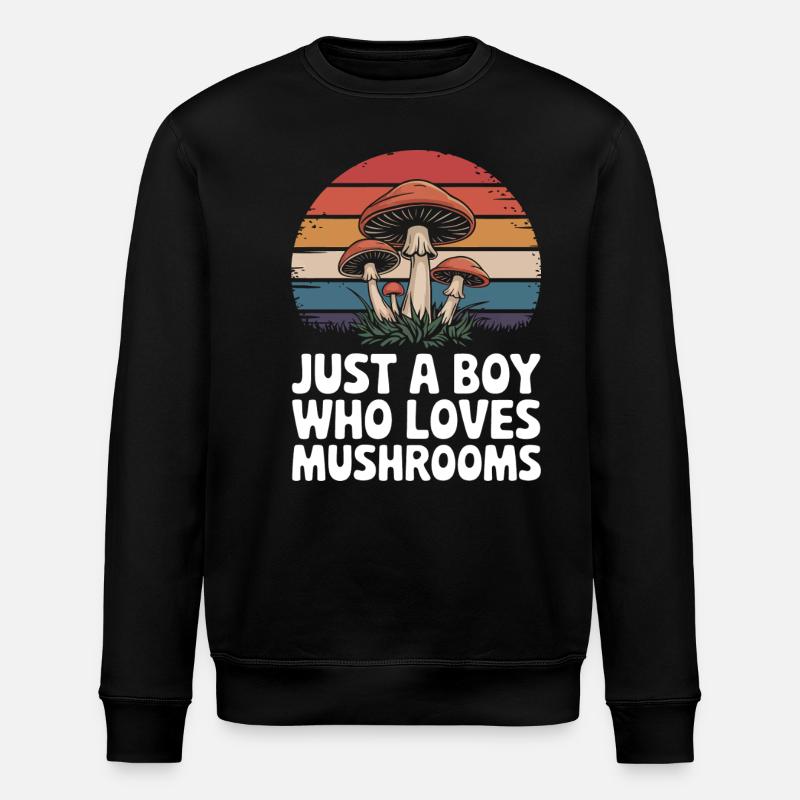 Pilz Pilze Funghi Champignon - Stanley/Stella Unisex Bio-Sweatshirt ROLLER - Schwarz