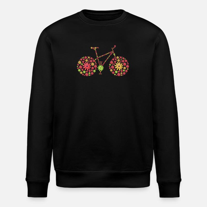 Vélo Fleurs Années 70 - Sweat bio ROLLER Stanley/Stella Unisexe - noir
