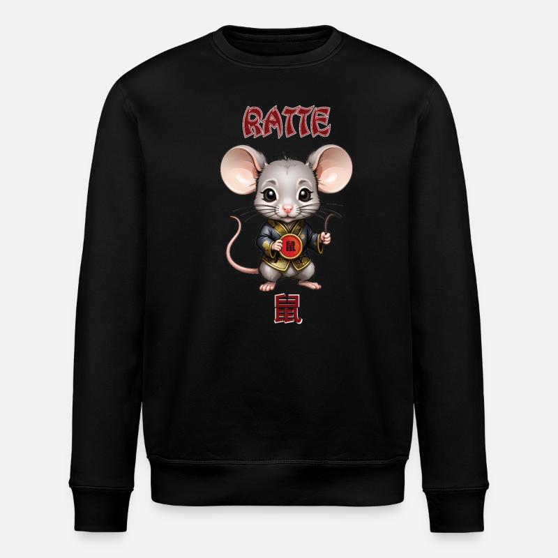 Rat - Zodiaque Chinois - Astrologie - Sweat bio ROLLER Stanley/Stella Unisexe - noir