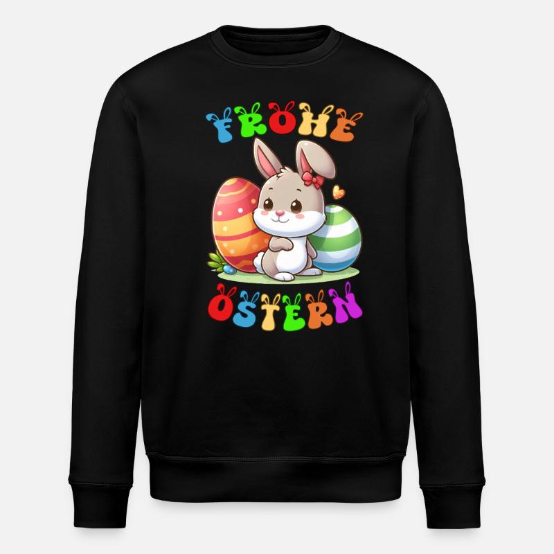 Frohe Ostern - Stanley/Stella Unisex Bio-Sweatshirt ROLLER - Schwarz