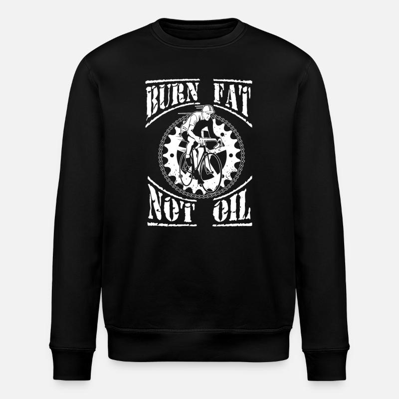 Burn fat, not oil. - Stanley/Stella ROLLER Unisex Organic Sweatshirt - black