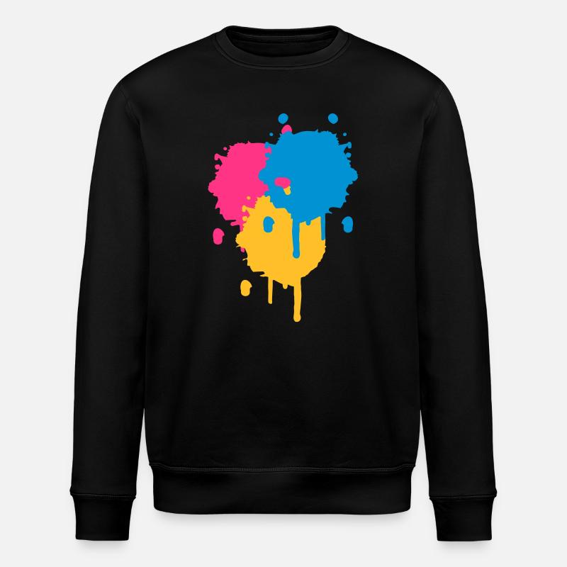 Drei bunte Farbflecken im Graffiti Stil - Stanley/Stella Unisex Bio-Sweatshirt ROLLER - Schwarz