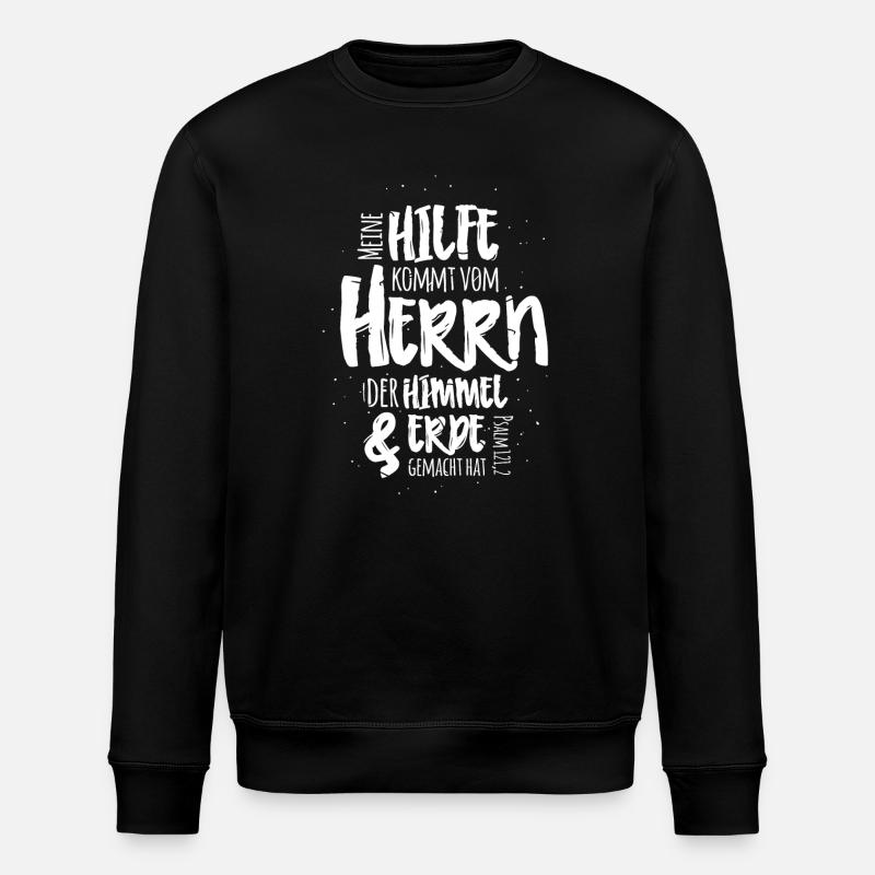 Meine Hilfe Kommt Vom Herrn - Stanley/Stella Unisex Bio-Sweatshirt ROLLER - Schwarz