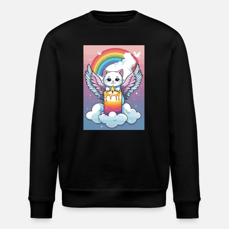 Süßer Katzen Engel - Stanley/Stella Unisex Bio-Sweatshirt ROLLER - Schwarz
