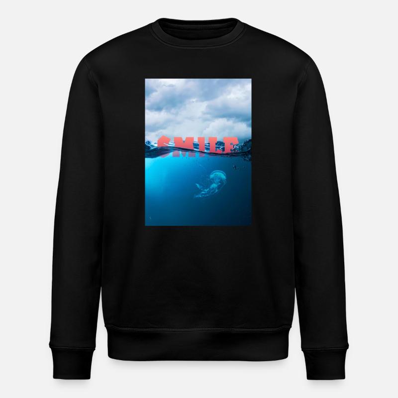 Unterwasser Smile Typografie - Stanley/Stella Unisex Bio-Sweatshirt ROLLER - Schwarz