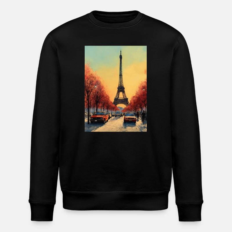 Paris Eiffel Tower - Stanley/Stella ROLLER Unisex Organic Sweatshirt - black