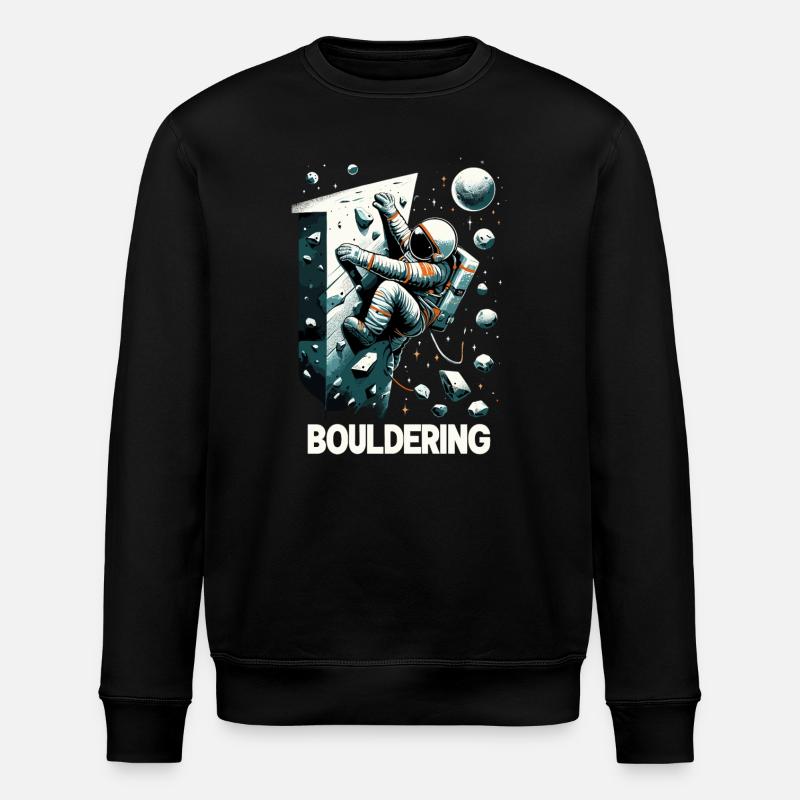 Bouldern Astronaut Raumfahrer Geschenk - Stanley/Stella Unisex Bio-Sweatshirt ROLLER - Schwarz