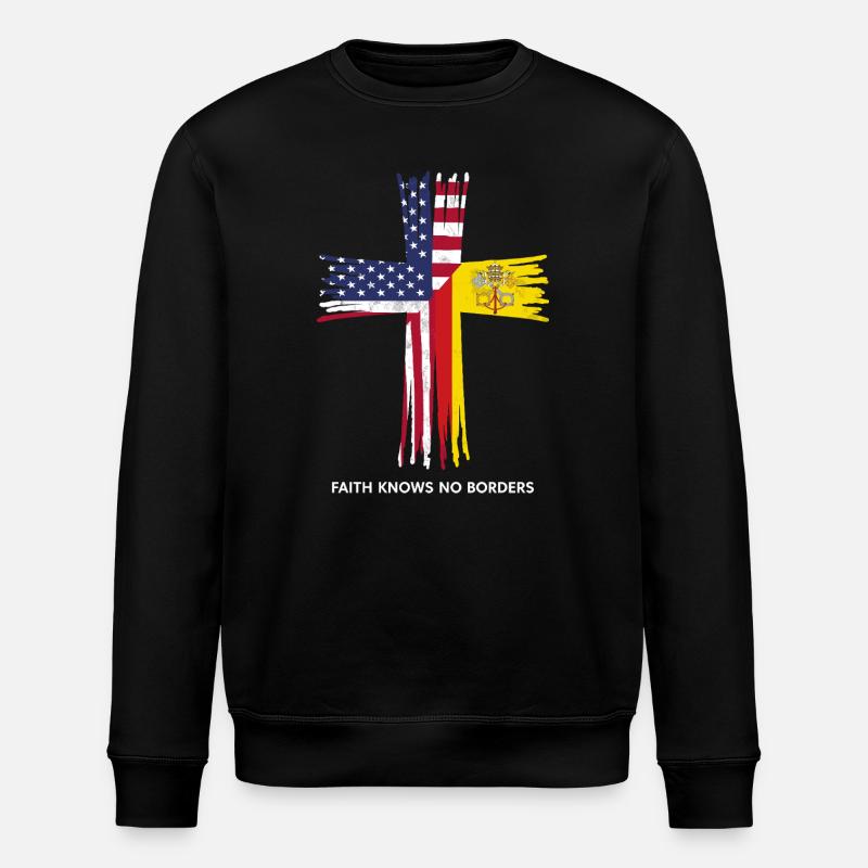 Drapeau américain et du Vatican - Sweat bio ROLLER Stanley/Stella Unisexe - noir