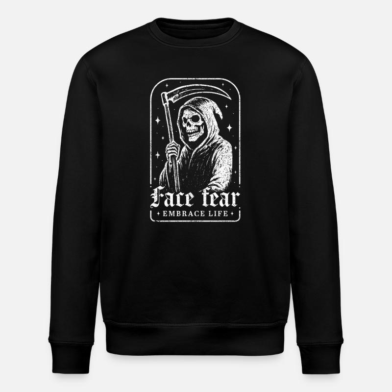 Visage Peur Étreinte Vie Squelette Faucheuse - Sweat bio ROLLER Stanley/Stella Unisexe - noir