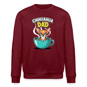 Chihuahua Papa Café Motif Drôle de Chien Propriétaire - Sweat bio ROLLER Stanley/Stella Unisexe - bordeaux - Devant - Nik (191cm)