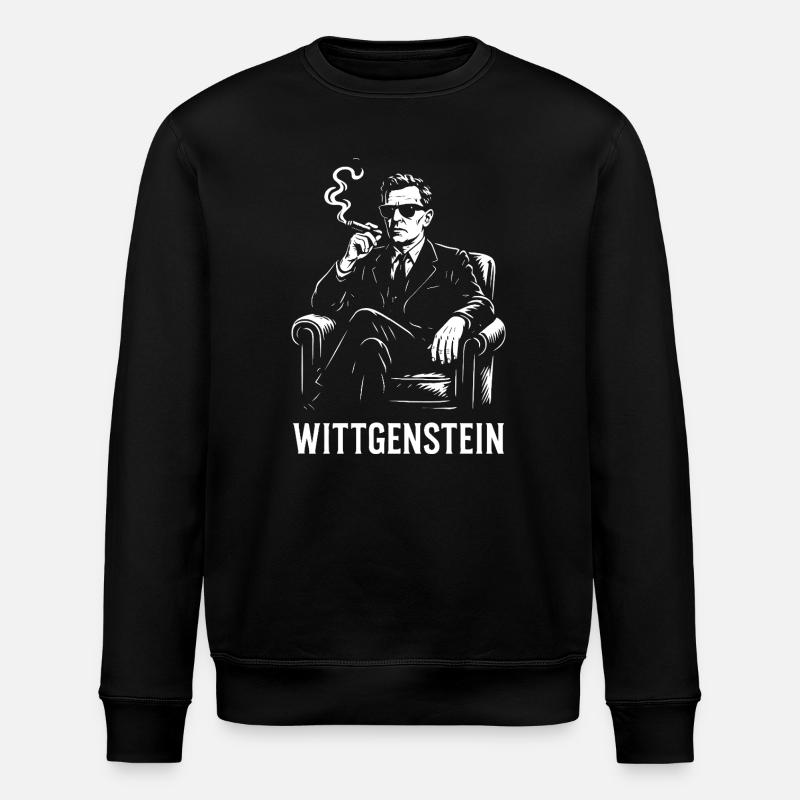 Wittgenstein philosopher Silhouette Smoking - Stanley/Stella ROLLER Unisex Organic Sweatshirt - black