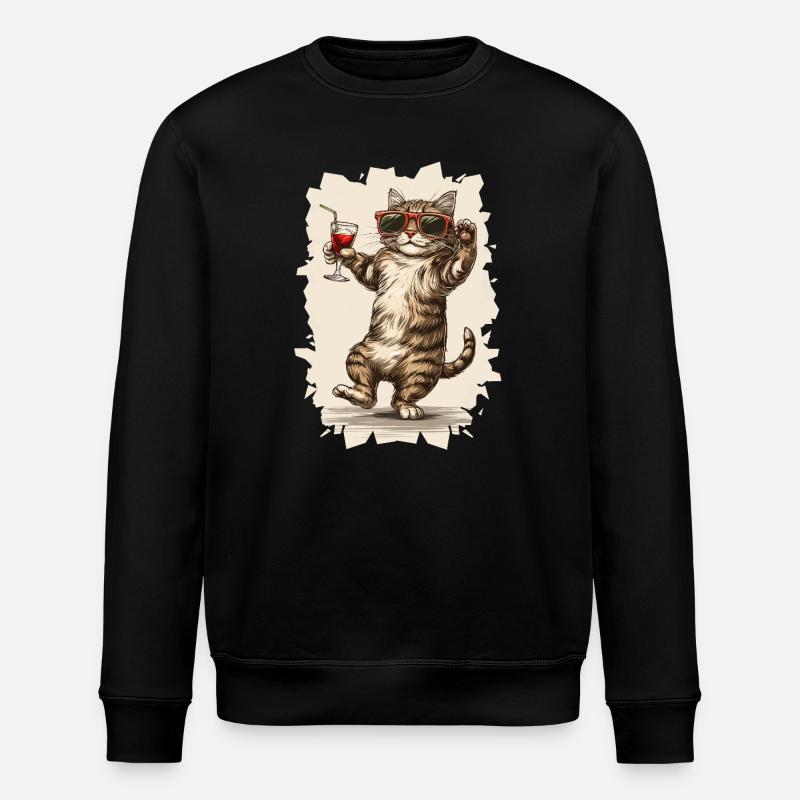 Chat de fête :) - Sweat bio ROLLER Stanley/Stella Unisexe - noir