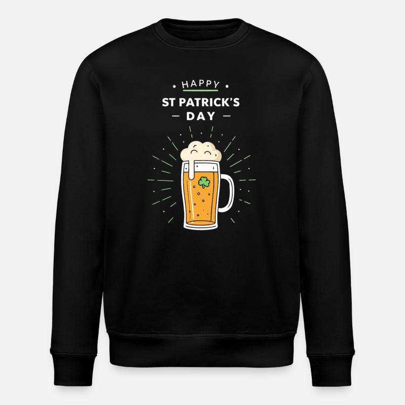 Festive St. Patrick's Pint - Stanley/Stella ROLLER Unisex Organic Sweatshirt - black