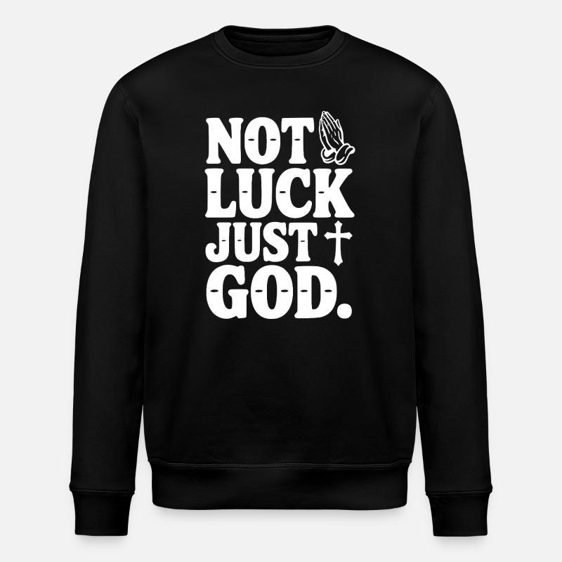 Nicht Glück, nur Gott - Stanley/Stella Unisex Bio-Sweatshirt ROLLER - Schwarz
