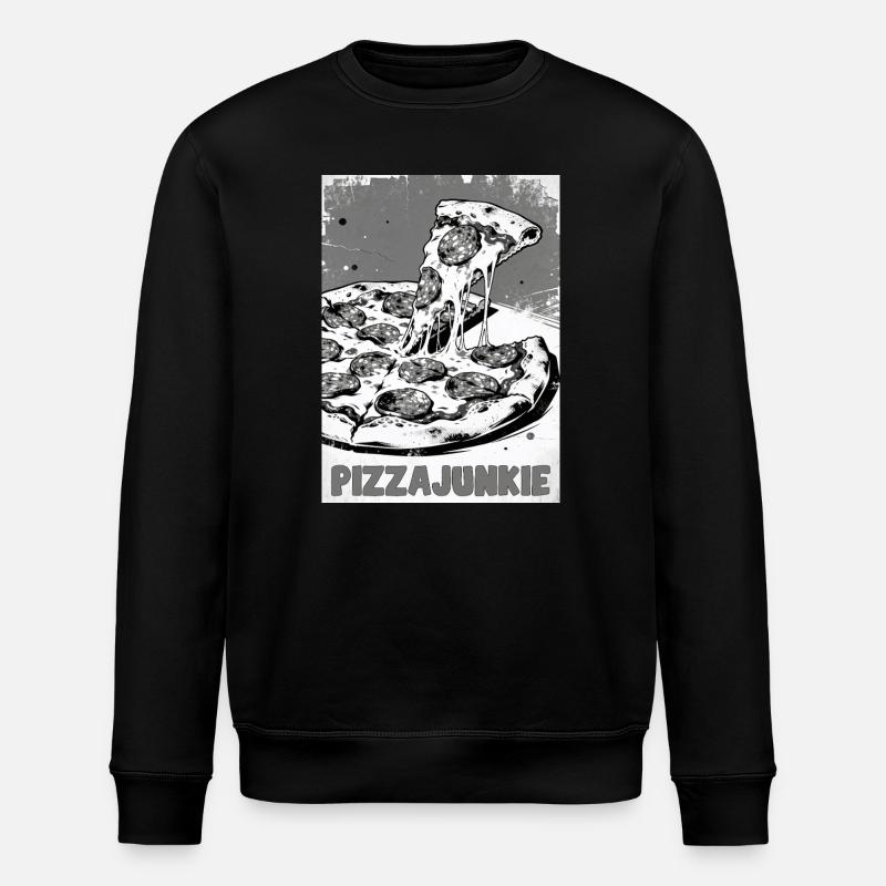 Graphique de tranche de Pizza Junkie - Sweat bio ROLLER Stanley/Stella Unisexe - noir