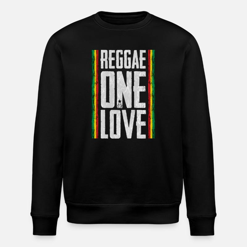 Reggae One Love Schriftzug - Stanley/Stella Unisex Bio-Sweatshirt ROLLER - Schwarz