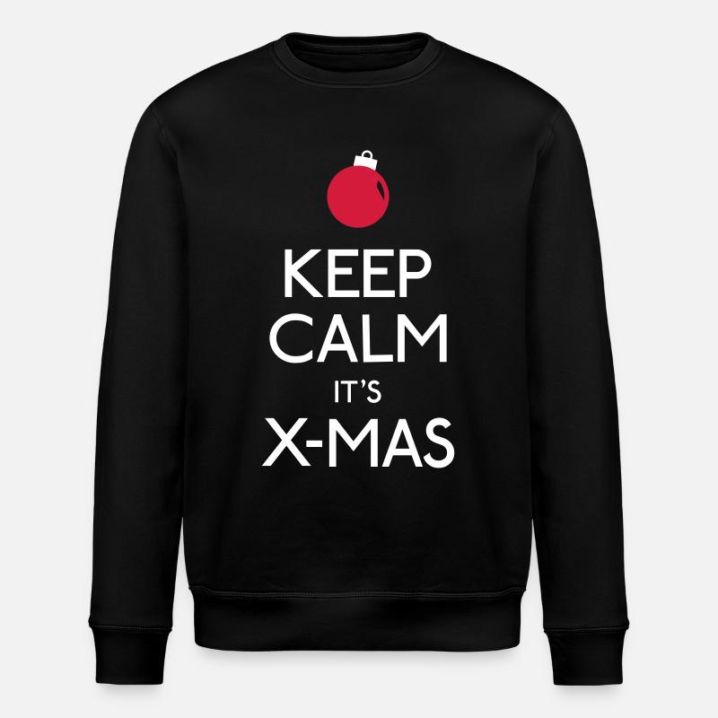 Keep Calm X-mas - Stanley/Stella Unisex Bio-Sweatshirt ROLLER - Schwarz