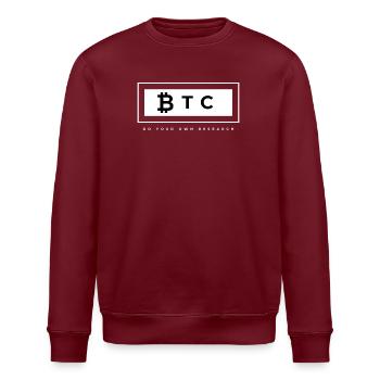 BTC DYOR LOGO - Sweat bio ROLLER Stanley/Stella Unisexe - bordeaux - Devant - Nik (191cm)