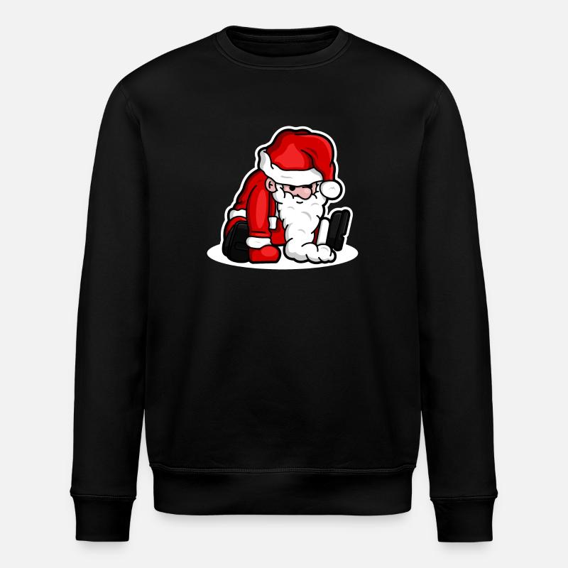 Sitting Santa Puppet - White - Stanley/Stella ROLLER Unisex Organic Sweatshirt - black