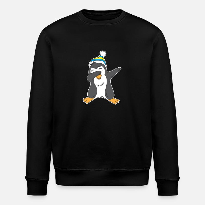 Penguin Dab Penguin Dabbing - Stanley/Stella ROLLER Unisex Organic Sweatshirt - black