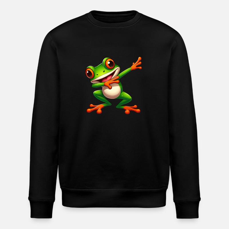 Cool Frog Dabbing Toad Style - Stanley/Stella ROLLER Unisex Organic Sweatshirt - black