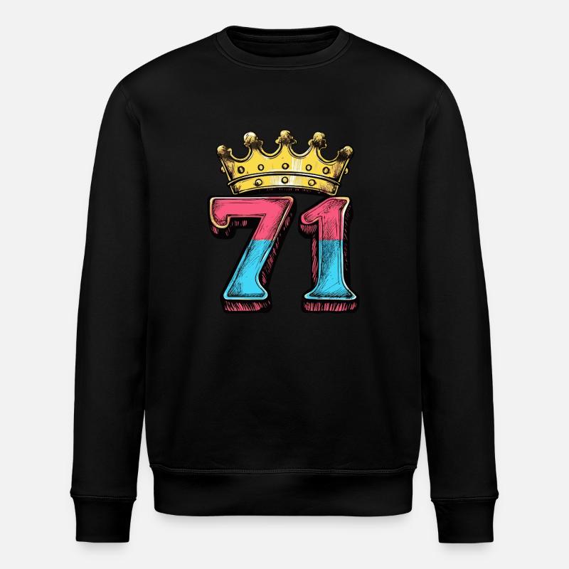 71 Zahl Krone - Stanley/Stella Unisex Bio-Sweatshirt ROLLER - Schwarz