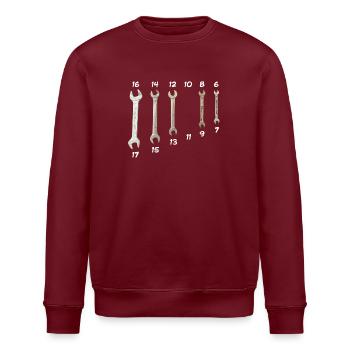 Immer verloren - Stanley/Stella Unisex Bio-Sweatshirt ROLLER - Burgunderrot - Vorne - Nik (191cm)