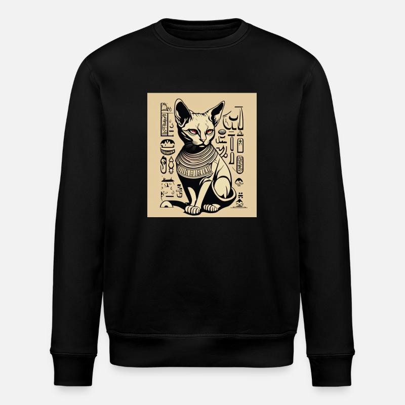 Pochoir de chat Egypy - Sweat bio ROLLER Stanley/Stella Unisexe - noir