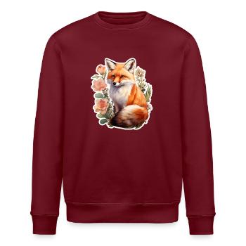Renard parmi les fleurs - Sweat bio ROLLER Stanley/Stella Unisexe - bordeaux - Devant - Nik (191cm)