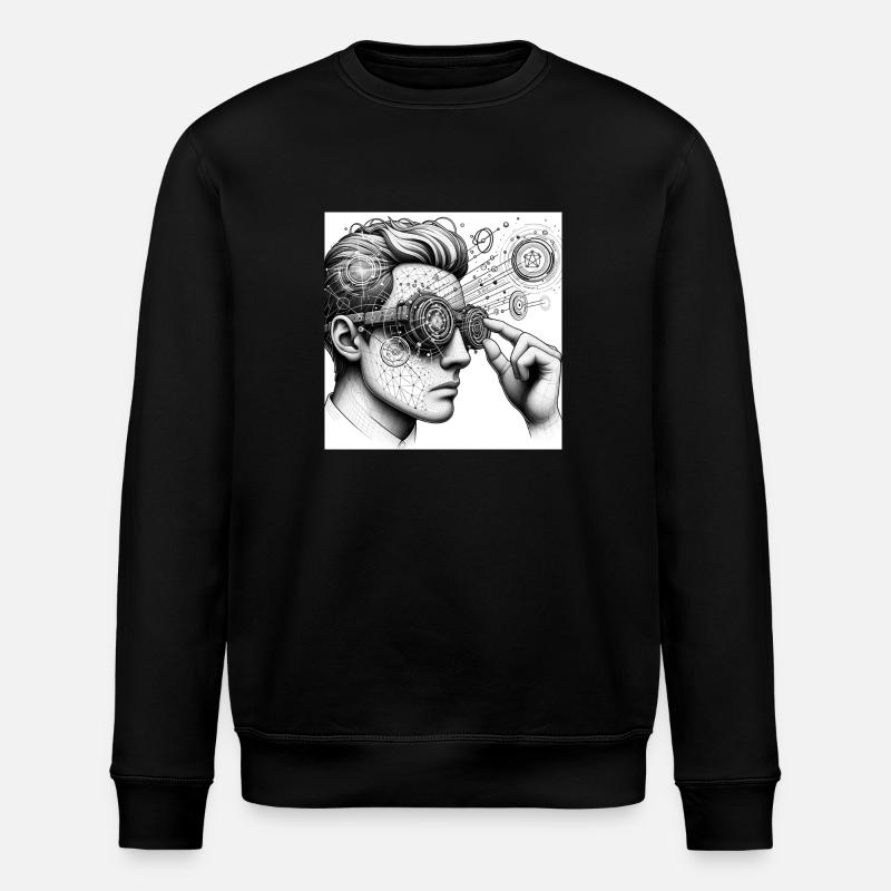 AR Vision: Human & Hologram - Stanley/Stella ROLLER Unisex Organic Sweatshirt - black