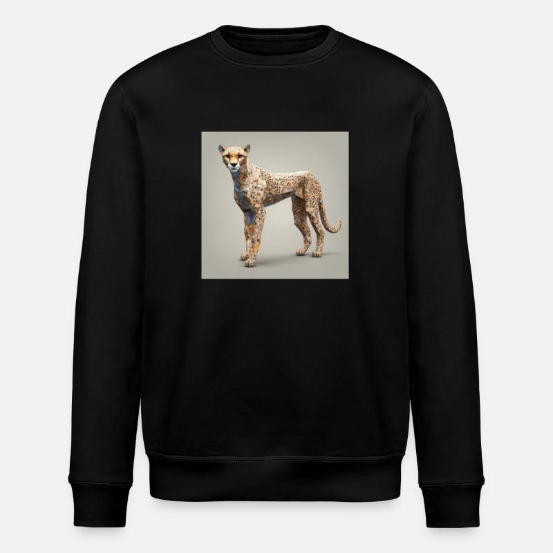 Low Poly Gepard - Stanley/Stella Unisex Bio-Sweatshirt ROLLER - Schwarz