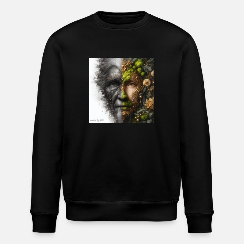 Mutter und Vater Erde - Stanley/Stella Unisex Bio-Sweatshirt ROLLER - Schwarz