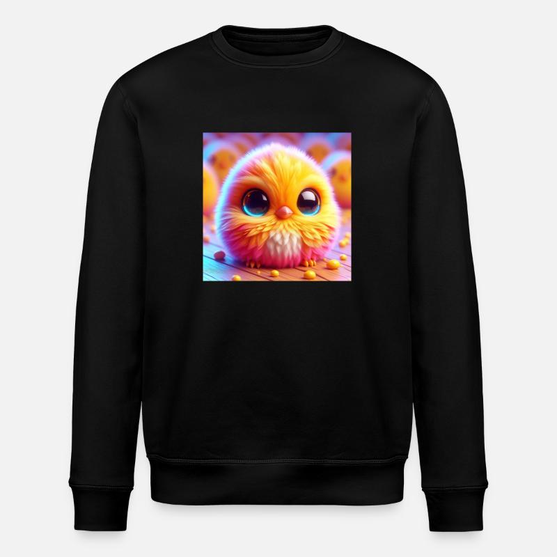 Poussin en 3D Hyperréalisme Jaune - Sweat bio ROLLER Stanley/Stella Unisexe - noir