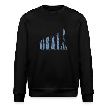Tallest Skyscrapers Clouds Buildings Mega Towers - Stanley/Stella ROLLER Unisex Organic Sweatshirt - black - Front - Nik (191cm)