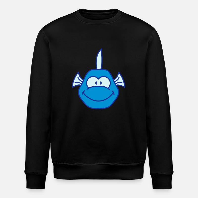 Funny Comic Fish - Stanley/Stella Unisex Bio-Sweatshirt ROLLER - Schwarz