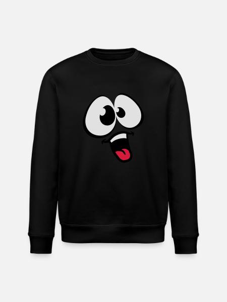 Funny Comic Face - Stanley/Stella Unisex Bio-Sweatshirt ROLLER - Schwarz