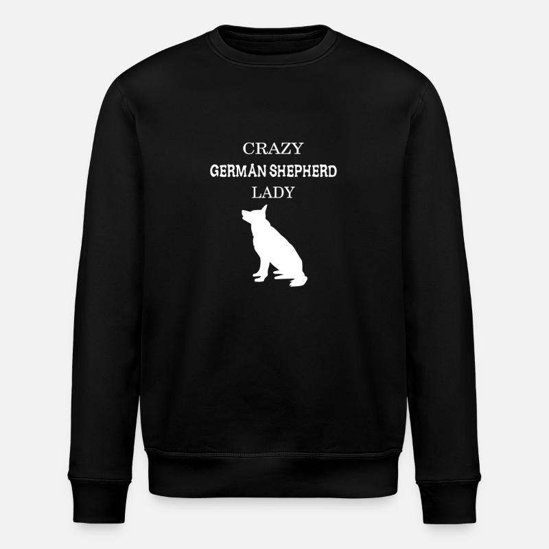 Crazy German Shepherd lady - Stanley/Stella ROLLER Unisex Organic Sweatshirt - black